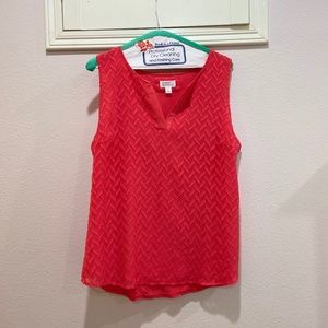 Market & Spruce Coral Textured Blouse